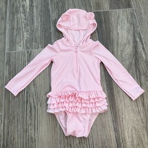 Baby Gap One Piece Hooded Swimsuit Sz 6-12mo Pink